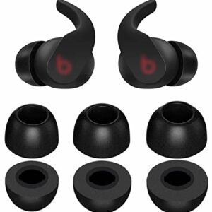 3 Pairs Memory Foam Compatible with Beats Fit Pro Ear Tips Buds, S/M/L 3 Size Replacement Cancel Noise Anti-Slip Fit in Case Comfortable No Silicone Pain Earbuds for Beat Fit Pro - Black