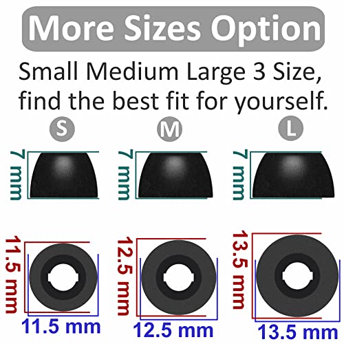 3 Pairs Memory Foam Compatible with Beats Fit Pro Ear Tips Buds, S/M/L 3 Size Replacement Cancel Noise Anti-Slip Fit in Case Comfortable No Silicone Pain Earbuds for Beat Fit Pro - Black