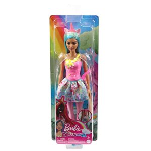 Barbie Dreamtopia Doll with Removable Unicorn Headband & Tail, Blue & Purple Fantasy Hair & Cloudy Star-Print Skirt, Unicorn Toy