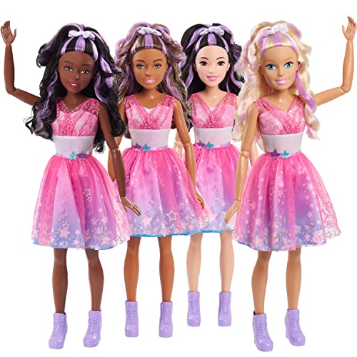 BARBIE 28-Inch Best Fashion Friend Star Power Doll and Accessories, Dark Brown Hair, Kids Toys for Ages 3 Up by Just Play