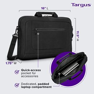 Targus Laptop Bag for Laptops up to 15.6-Inches, Computer Bags for Women Men, Microsoft Apple Lenovo Dell and HP Laptop Case, Shoulder Bag for Men/Women, Computer Messenger Bag, Black (TBT935GL)