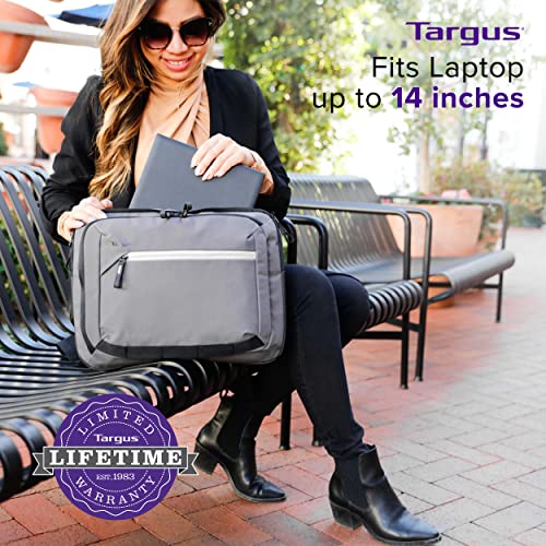 Targus City Fusion Convertible Sling Messenger Bag for 13-14-Inch Laptops, MacBook Air Microsoft Dell Chromebook Lenovo and HP Laptop Case/Laptop Bag for Men/Women, Grey (TBM571GL)