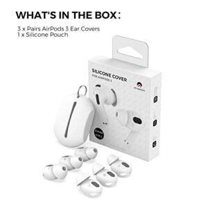 AhaStyle 3 Pairs AirPods 3 Ear Tips Silicone Earbuds Cover [Not Fit in The Charging Case] Compatible with Apple AirPods 3 2021 (Large+Medium+Small, White)