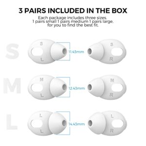 AhaStyle 3 Pairs AirPods 3 Ear Tips Silicone Earbuds Cover [Not Fit in The Charging Case] Compatible with Apple AirPods 3 2021 (Large+Medium+Small, White)