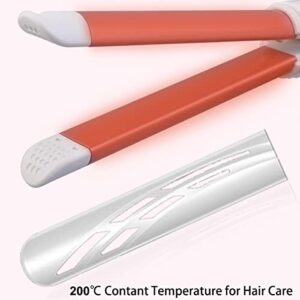 ABHI 2 in 1 Ionic Hairstyling Flat Irons & Hair Curler with Dual-Layer 200°C Constant Temperature Travel Straightening Styler 28mm/22mm Straight and Curl Hair Iron Straightener - White