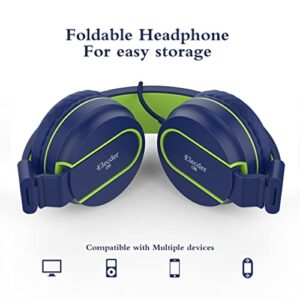 ELECDER Kids Headphones Bundle for Children Girls Boys Teens Foldable Adjustable On Ear Headphones 3.5mm Jack Compatible Cellphones Computer MP3/4 Kindle Airplane School Tablet