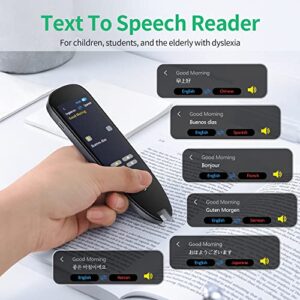 SVANTTO Pen Scanner, Text to Speech Device for Dyslexia, OCR Digital Highlighter Pen Reader, Exam Reading Pen for Students, Wireless Poliglu Language Translator Device