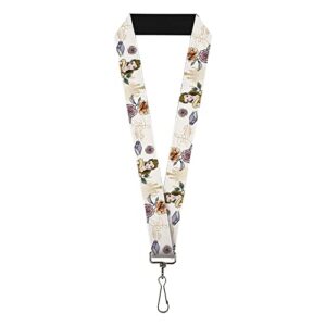 lanyard beauty and the beast belle pose with script and flowers white