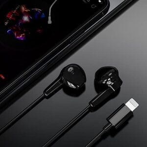 Earphones with Lightning Connector, MFi Certified Wired Earphones with Microphone and Volume Control, Compatible with iPhone 13/12/11 Pro Max/Xs Max/XR/X/7/8 Plus