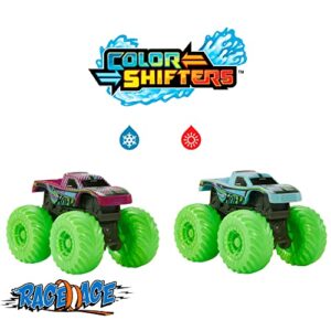 Hot Wheels Monster Trucks Color Reveal 2-Pack & Clip-On Water Tank, 2 Toy Trucks with Surprise Reveals (Styles May Vary)