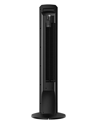 Lasko EcoQuiet Oscillating Tower Fan, Portable, Remote Control, Timer, 12 Quiet Speeds, for Living Room, Bedroom and Office, 42", Black, T42700, Large