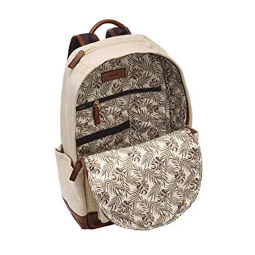 Fossil All-Gender Buckner Fabric Backpack with Travel Strap Bag, Color: Natural Multi (Model: MBG9594101)