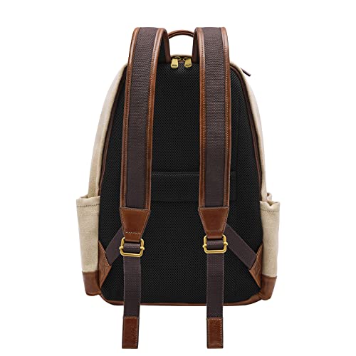 Fossil All-Gender Buckner Fabric Backpack with Travel Strap Bag, Color: Natural Multi (Model: MBG9594101)