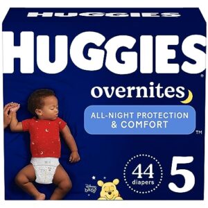 huggies overnites size 5 overnight diapers (27+ lbs), 44 ct
