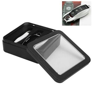 Car Key Case For Porsche 911 Panamera Macan Boxste Key Fob Protector Cover Shell Case Trim Replacement (White + Silver)