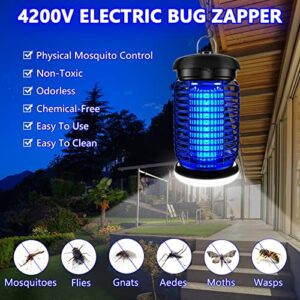 Bug Zapper Outdoor, Mosquito Zapper with LED Light, Fly Zapper Outdoor Indoor, Insect Zapper Electric Fly Traps, Plug in Mosquito Killer for Patio Yard