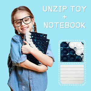 Fidget Notebook, Fidget Spiral Notebook, Push Pop Bubble Fidget Sensory Toy Stress Reliever Stationery, Composition Notebooks Portable for School Office Notebook Kids School Gifts Navy Blue Notebook