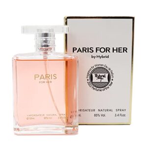 Hybrid & Company Paris for Her Fragrance for Natural Spray Sweet Scent Women Eau De Parfum 3.4 Fl Oz