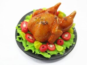 dollhouse miniatures christmas food roast turkey chicken thanksgiving 1:6 compatible with barbie 16187