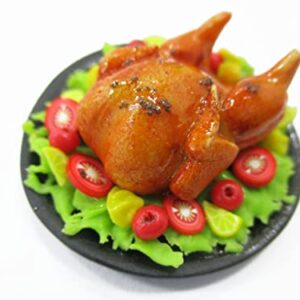 Dollhouse Miniatures Christmas Food Roast Turkey Chicken Thanksgiving 1:6 Compatible with Barbie 16187