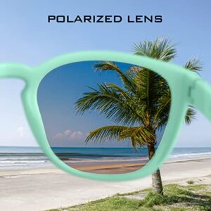 KastKing Tazlina Polarized Sport Sunglasses for Men and Women, Gloss Black Seafoam Frame, Brown - Chartreuse Mirror