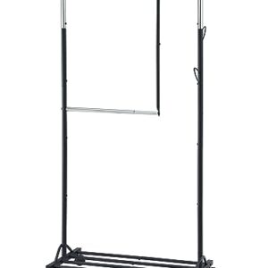 Tajsoon Clothes Rack,Heavy Duty Double Rods Clothes Hanging Rack,Commercial Clothing Storage Display,Adjustable Standard Rolling Garment Rack With Wheels,Clothing Rack,Chrome