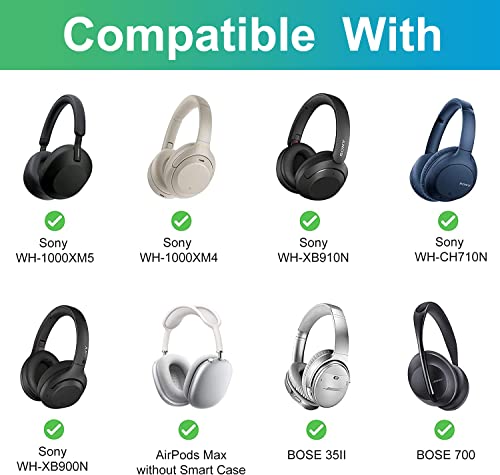 XANAD Black Headphone Case Travel Storage Bag for Sony, Audio-Technica, Xo Vision, Behringer, Beats, Photive, Philips, Bose, Maxell, Panasonic (Only Case)