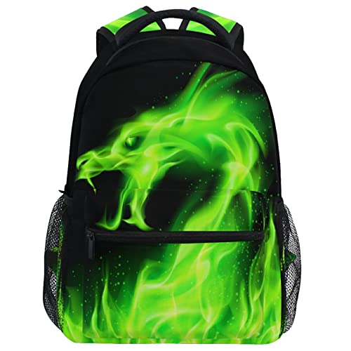 Wamika Fire Dragon Backpack Green Dinosaur School Backpacks Preschool Book Bag