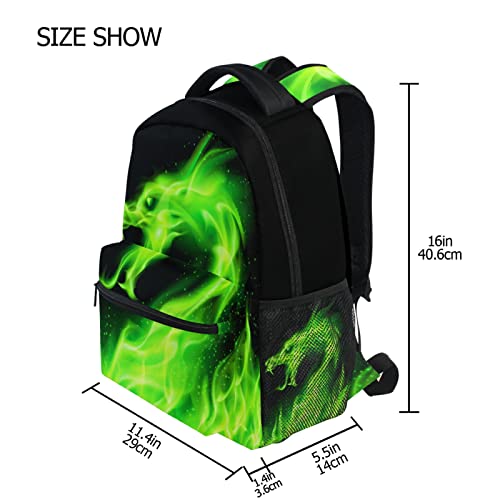 Wamika Fire Dragon Backpack Green Dinosaur School Backpacks Preschool Book Bag