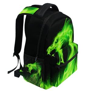 Wamika Fire Dragon Backpack Green Dinosaur School Backpacks Preschool Book Bag