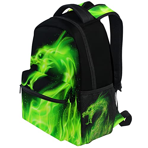 Wamika Fire Dragon Backpack Green Dinosaur School Backpacks Preschool Book Bag