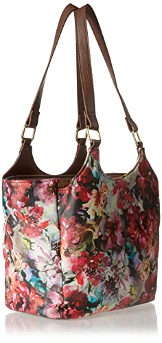 Bueno of California womens Double Handle Scoop Tote Carriers Bag Briefcase Handbag, Watercolor, X-Large US