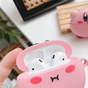 Cartoon Case Compatible with Apple AirPods Pro Case Cover Silicone Shockproof Slim Ultrathin Cute Protective Case Anti-Fall Headphone Case (Pink Monster, Airpods Pro)