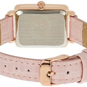 Anne Klein Women's Japanese Quartz Dress Watch with Faux Leather Strap, Pink, 14 (Model: AK/3820RGPK)