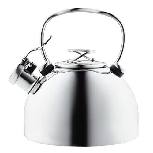 Circulon Stainless Steel Whistling Tea kettle/Teapot With Flip-Up Spout, 2.3 Quart - Silver