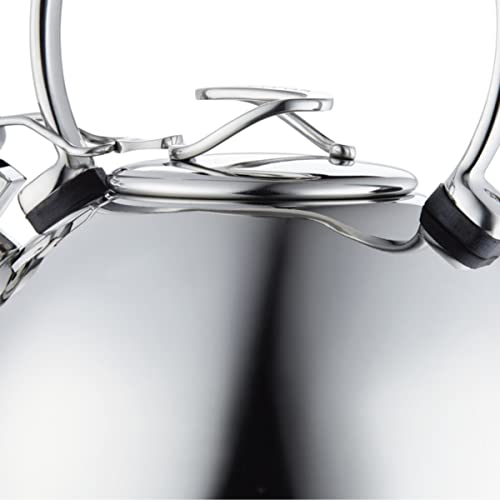 Circulon Stainless Steel Whistling Tea kettle/Teapot With Flip-Up Spout, 2.3 Quart - Silver