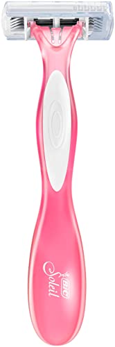 BIC Soleil Simply Smooth Women's Disposable Razors, 3 Blades With Moisture Strip For a Silky Smooth Shave, 8 Piece Razor Set