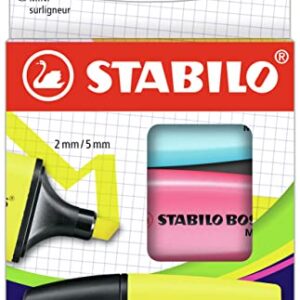 Highlighter - STABILO BOSS Mini - Wallet of 3 - Assorted Colors