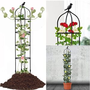 actaday trellis for potted plants, 6ft garden potted plant support, rustproof outdoor climbing plant support with plastic coating,garden obelisk trellis for vine ivy roses clematis outdoor decor