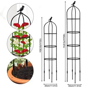 Actaday Trellis for Potted Plants, 6FT Garden Potted Plant Support, Rustproof Outdoor Climbing Plant Support with Plastic Coating,Garden Obelisk Trellis for Vine Ivy Roses Clematis Outdoor Decor