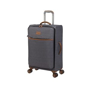 it luggage beach stripes 26" softside carry-on 8 wheel spinner, black/grey