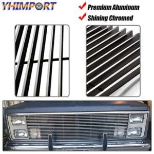 Chrome Grille Grill Insert fits 1981 82 83 84 85 86 1987 Chevy GMC Pickup Suburban Blazer Jimmy Phantom Billet Front Grill Polished (Chrome not cover light)