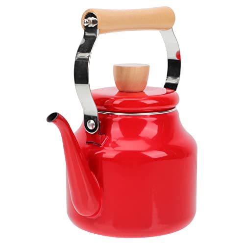 Cabilock Stainless Steel Water Bottle Enamel Whistling Tea Kettle with Handle Stovetop Tea Kettle Stainless Steel Whistling Teapot Water Boiler for Home Kitchen Red 1. 5L Water Kettle