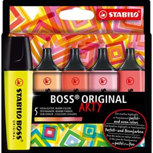 Highlighter - STABILO BOSS Original Arty - Wallet of 5 - Warm Colors