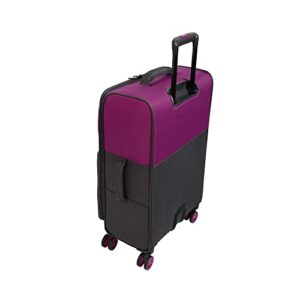 it luggage Duo-Tone 31" Softside Checked 8 Wheel Spinner, Fuschia Red/Magnet