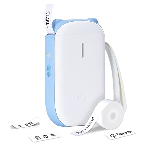 2022 Label Maker Machine,520B Wireless Bluetooth Portable Label Printer with Label Tape Included Multiple Templates, USB Rechargeable for Halloween Decoration Home Office and Store Organization, Blue