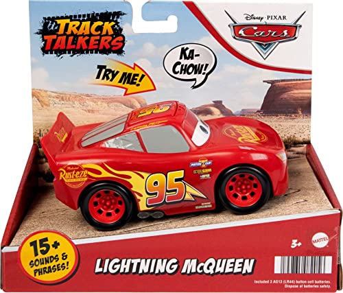 Mattel Pixar Track Talkers Toy Vehicles, Lightning Mcqueen Talking Car, Collectible Character Car, 5.5-Inch