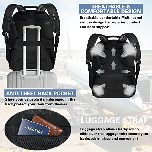 18.4 Laptop Backpack for Men, 60L Extra Large Gaming Laptops Backpack with USB Charger Port,TSA Friendly Flight Approved RFID Anti-Theft Pocket Heavy Duty Durable Computer Bag Backbag