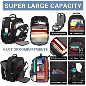 18.4 Laptop Backpack for Men, 60L Extra Large Gaming Laptops Backpack with USB Charger Port,TSA Friendly Flight Approved RFID Anti-Theft Pocket Heavy Duty Durable Computer Bag Backbag