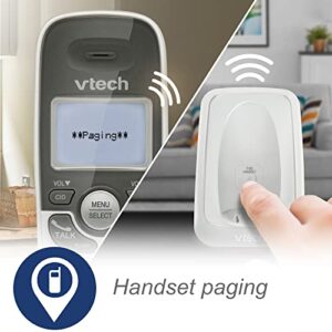 VTech VG101 DECT 6.0 Cordless Phone for Home, Blue-White Backlit Display, Backlit Big Buttons, Full Duplex Speakerphone, Caller ID/Call Waiting, Easy Wall Mount, Reliable 1000 ft Range (White/Grey)